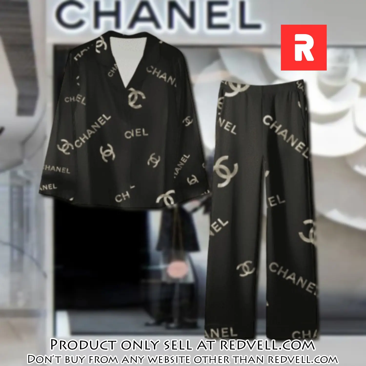 Trending luxury chanel satin pajama set pjs1042 rv5548696
